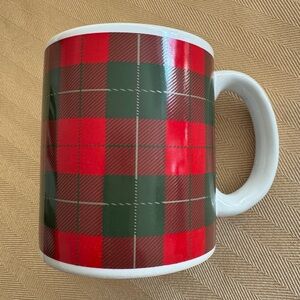 NWT - Vintage Christmas Mug, with Red and Green plaid pattern, in original Box.